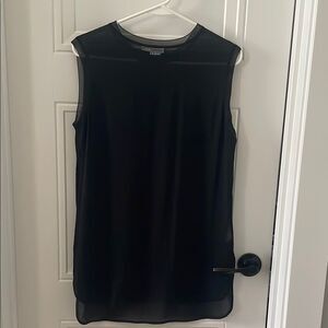 Vince Black Sleeveless Sheer Top